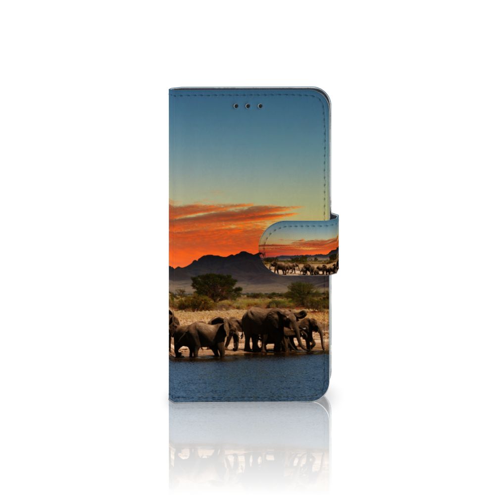 Huawei P10 Lite Telefoonhoesje met Pasjes Olifanten