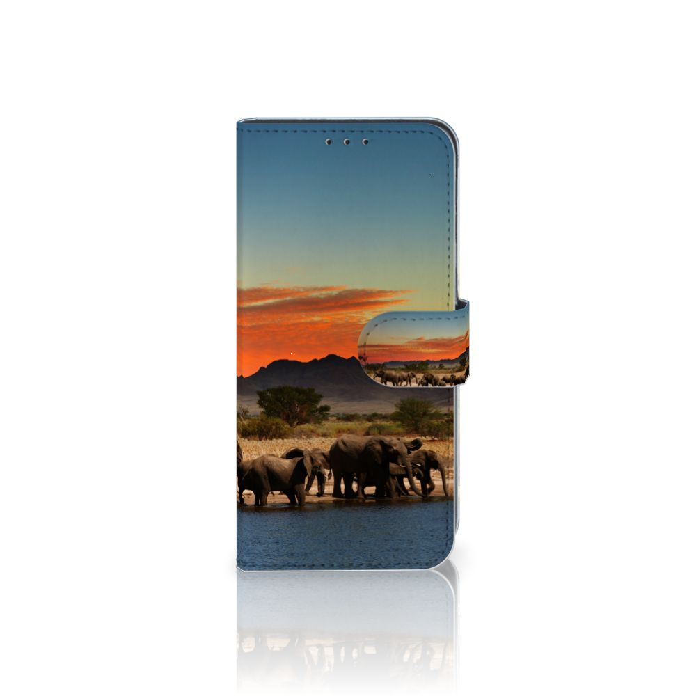 Samsung Galaxy M10 Telefoonhoesje met Pasjes Olifanten