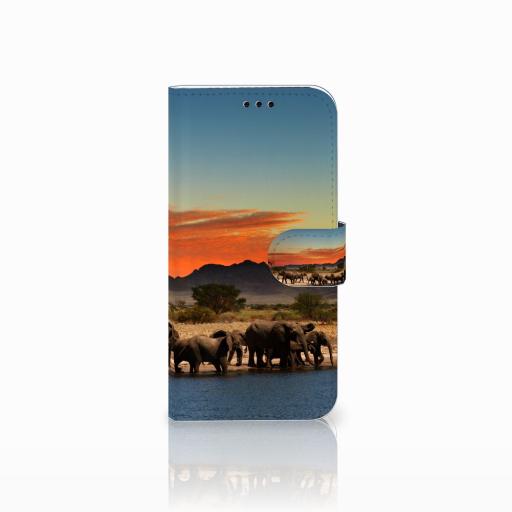 Samsung Galaxy A5 2017 Telefoonhoesje met Pasjes Olifanten