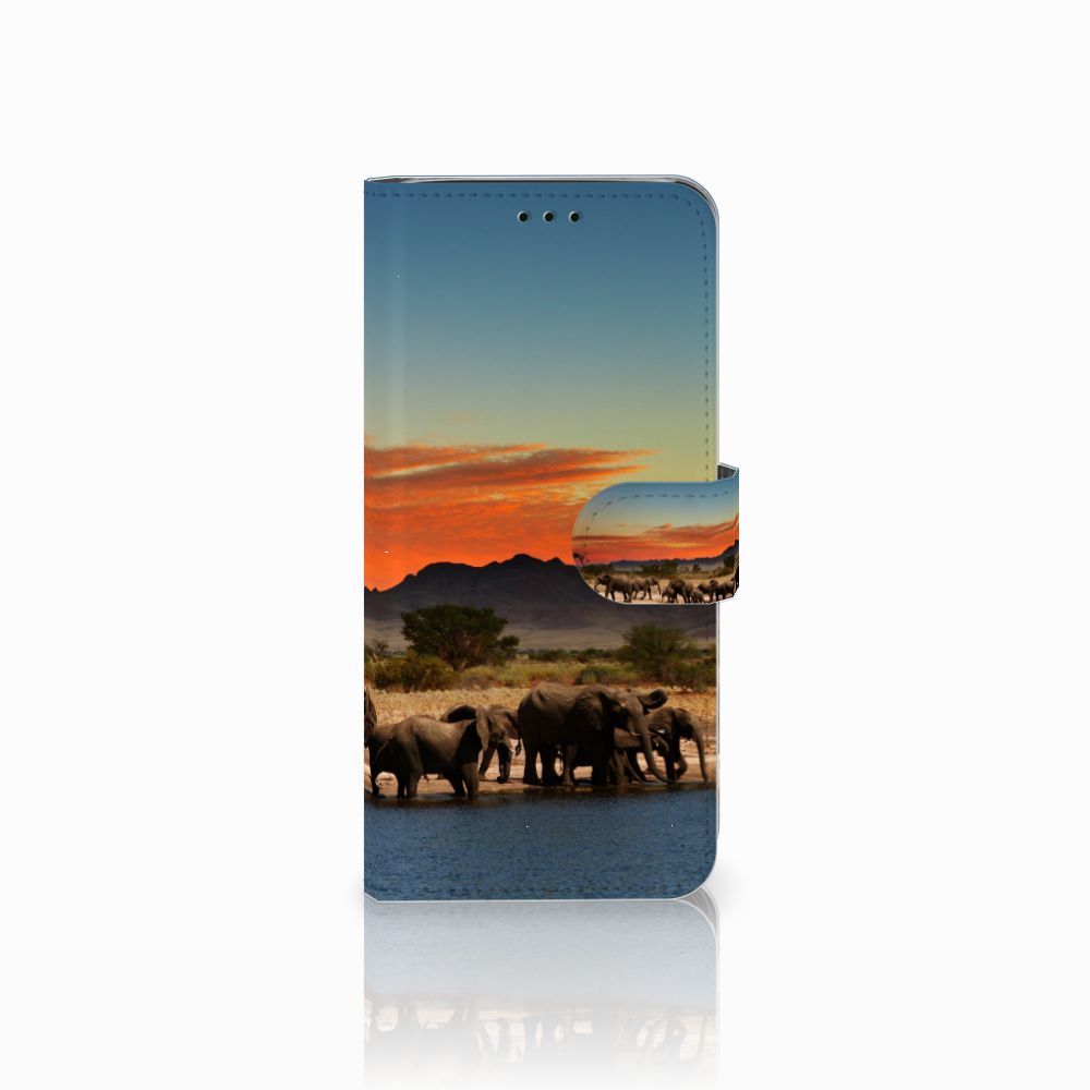 Samsung Galaxy J6 2018 Telefoonhoesje met Pasjes Olifanten