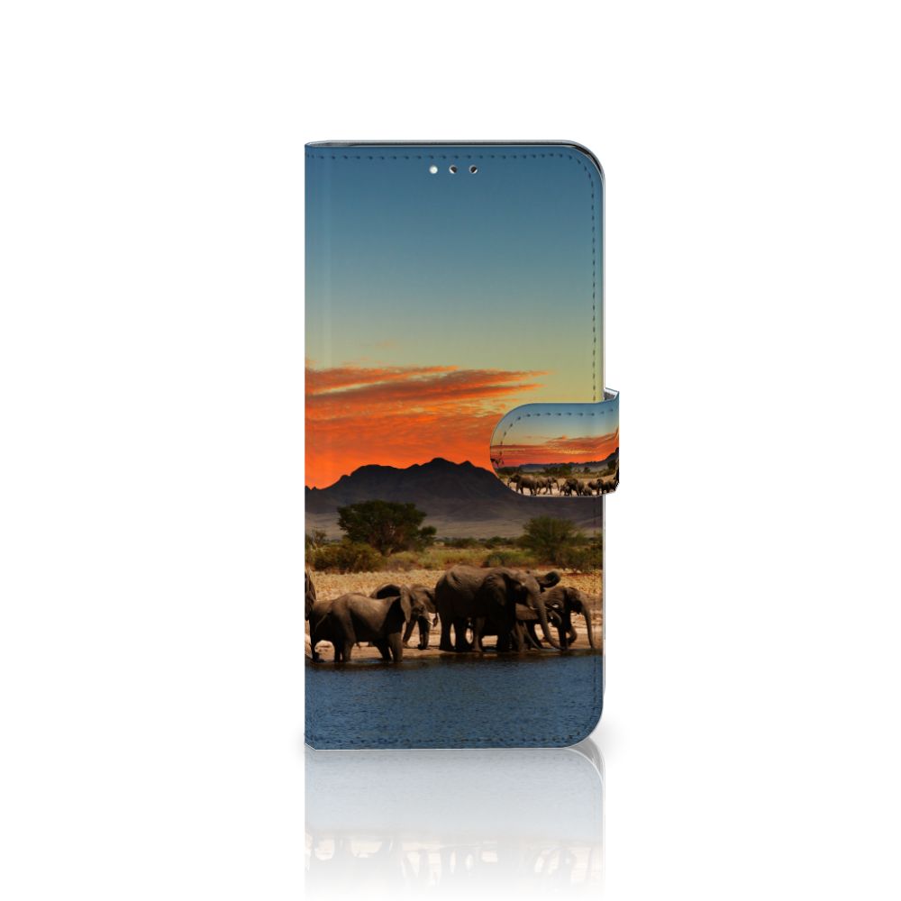 Samsung Galaxy A12 Telefoonhoesje met Pasjes Olifanten