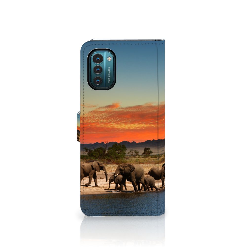 Nokia G11 | G21 Telefoonhoesje met Pasjes Olifanten