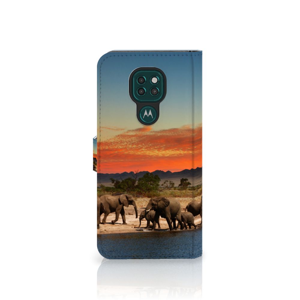 Motorola Moto G9 Play | E7 Plus Telefoonhoesje met Pasjes Olifanten