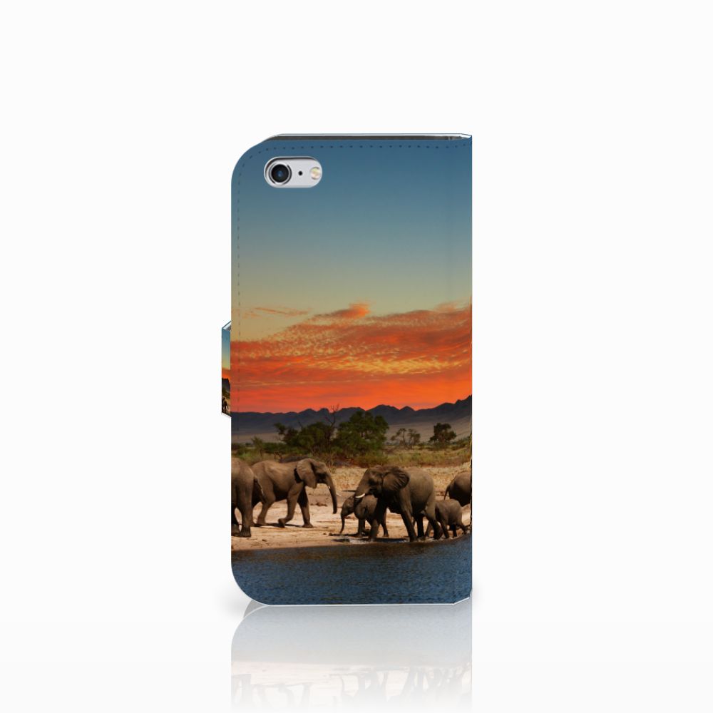 Apple iPhone 6 | 6s Telefoonhoesje met Pasjes Olifanten