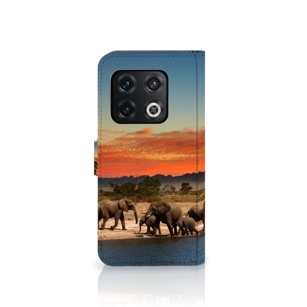 OnePlus 10 Pro Telefoonhoesje met Pasjes Olifanten