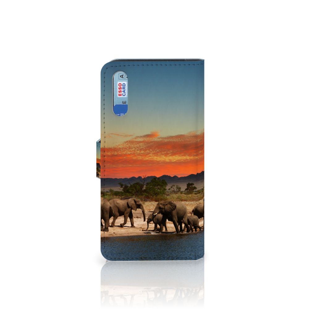 Huawei P20 Telefoonhoesje met Pasjes Olifanten