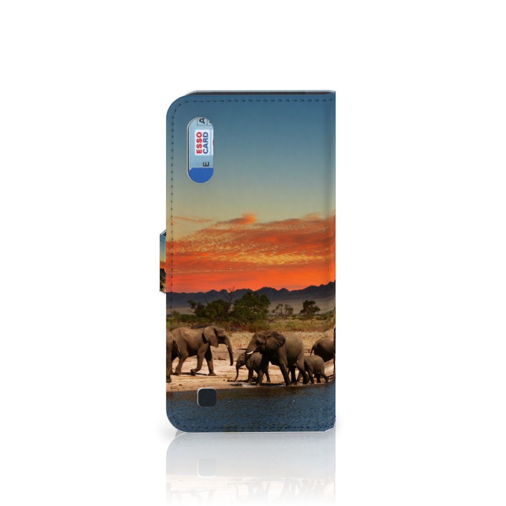 Samsung Galaxy M10 Telefoonhoesje met Pasjes Olifanten