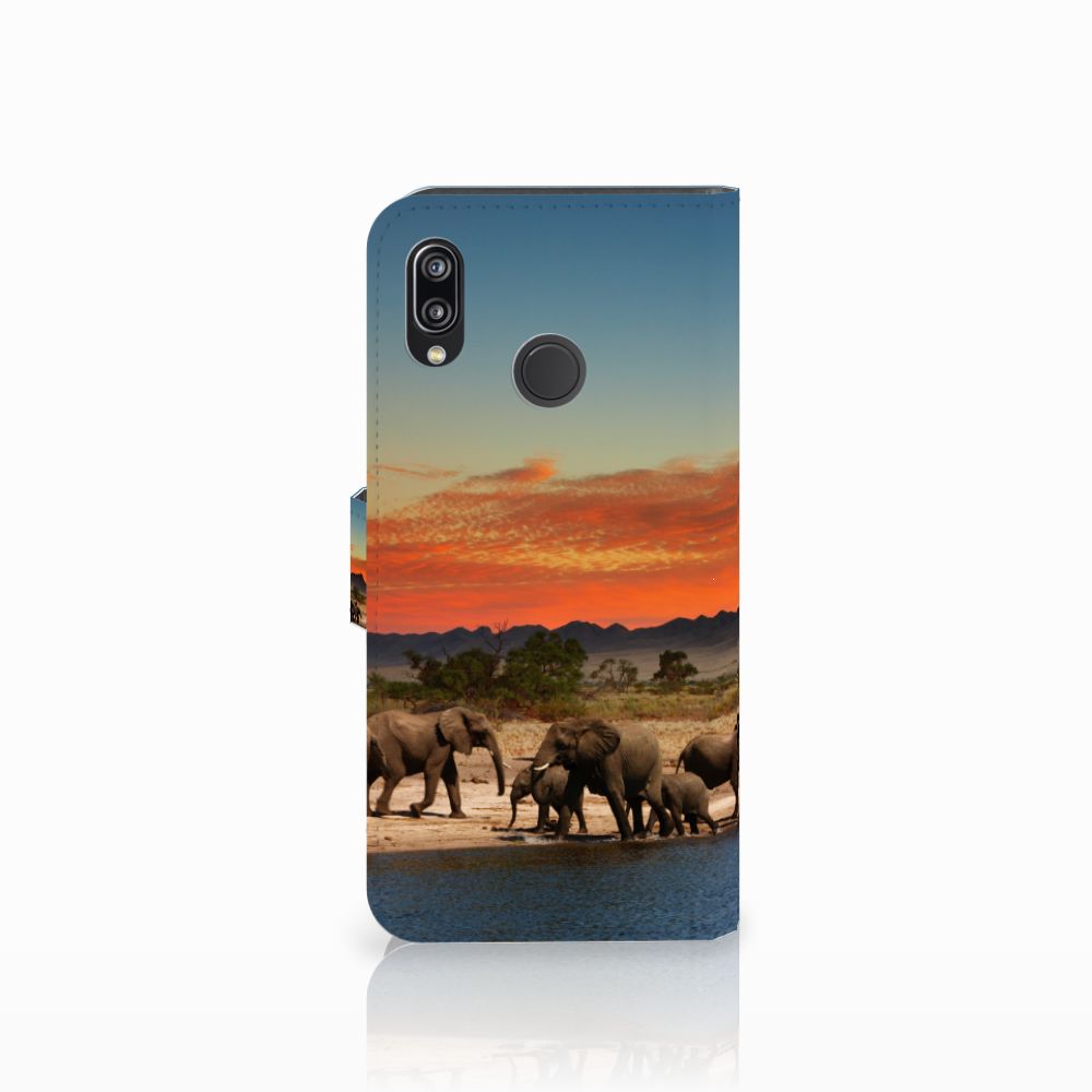 Huawei P20 Lite Telefoonhoesje met Pasjes Olifanten