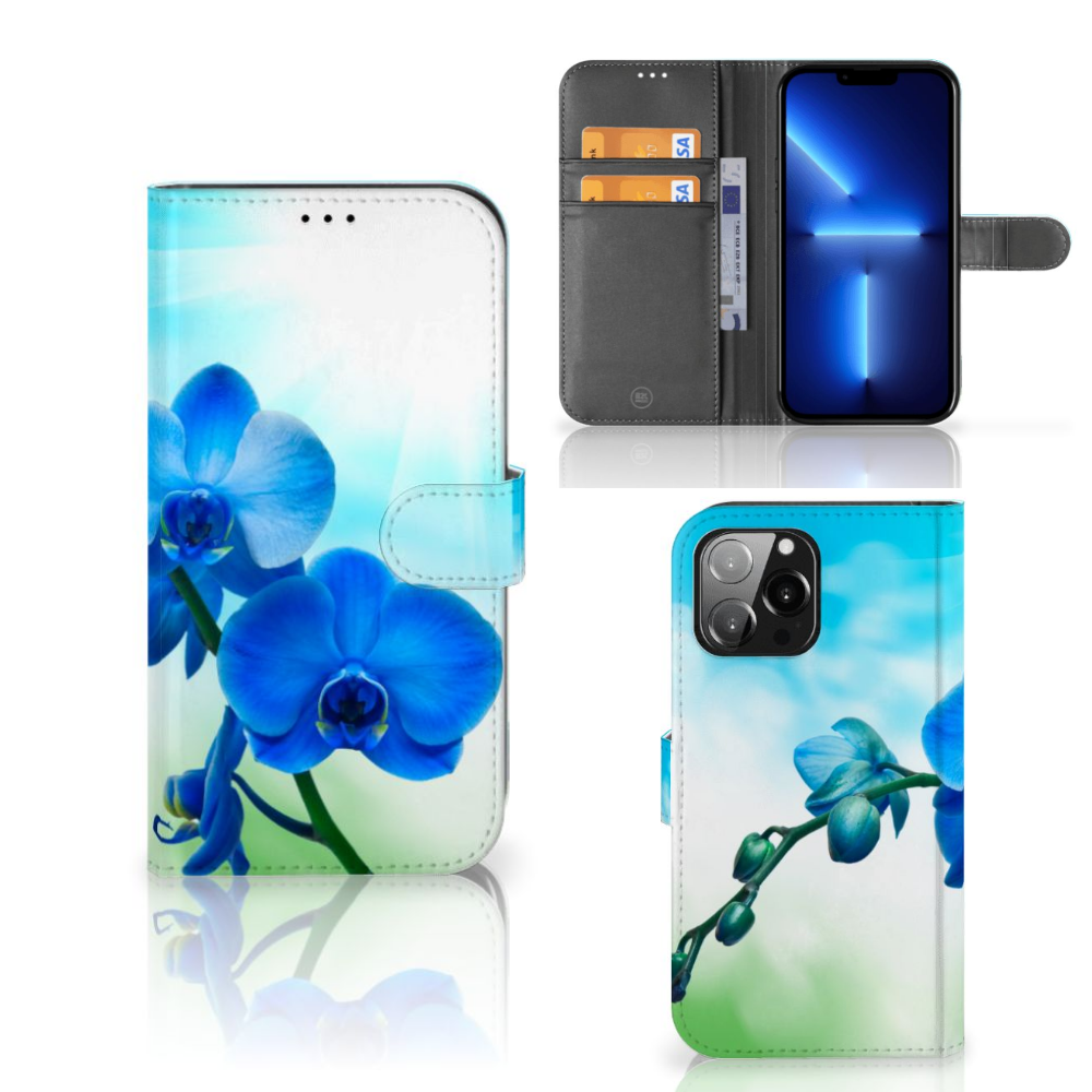iPhone 13 Pro Max Hoesje Orchidee Blauw - Cadeau voor je Moeder