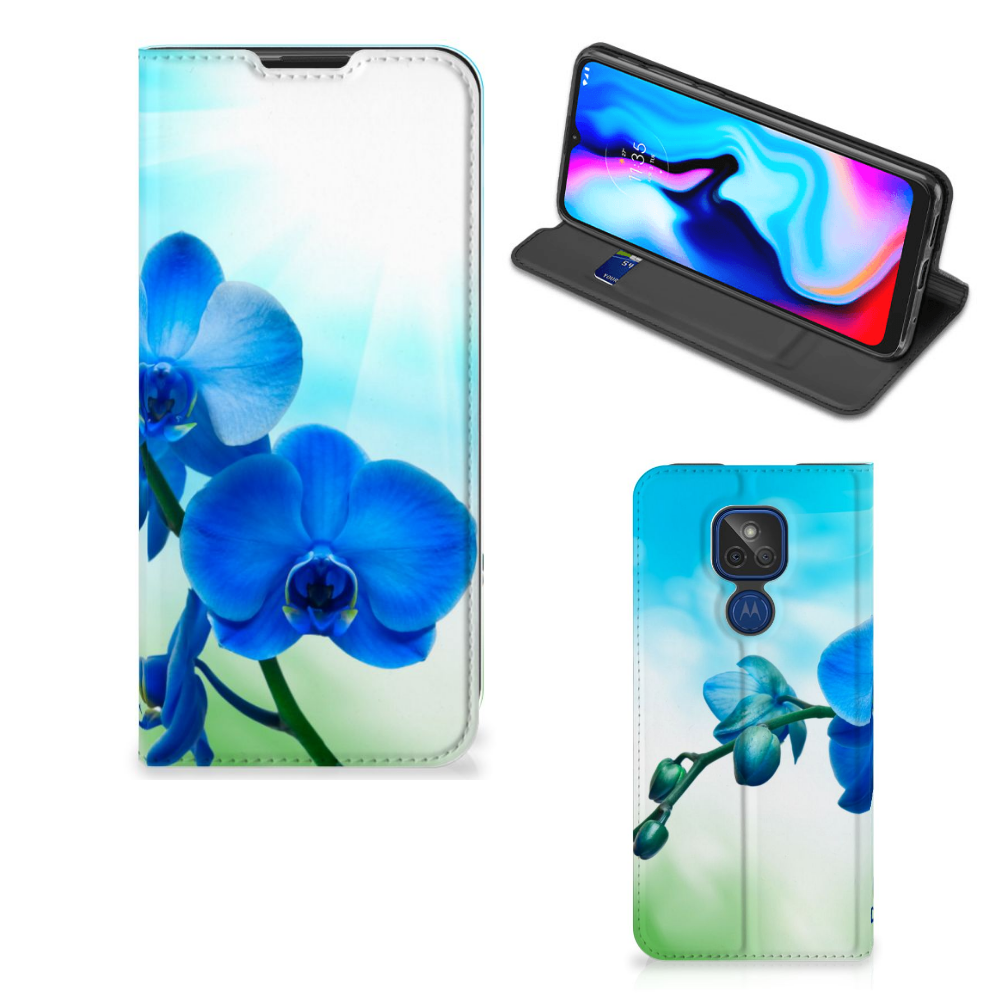 Motorola Moto G9 Play Smart Cover Orchidee Blauw - Cadeau voor je Moeder