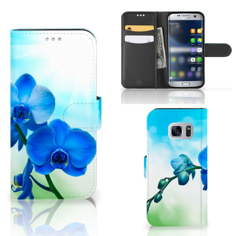 Samsung Galaxy S7 Hoesje Orchidee Blauw - Cadeau voor je Moeder