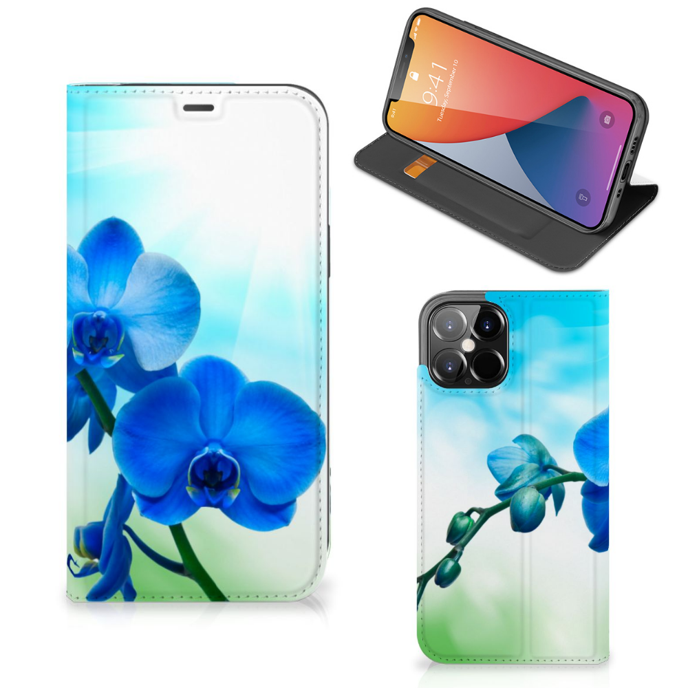 iPhone 12 Pro Max Smart Cover Orchidee Blauw Cadeau voor je Moeder