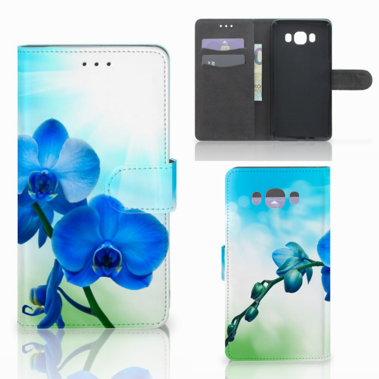 Samsung Galaxy J7 2016 Uniek Boekhoesje Orchidee Opbergvakjes