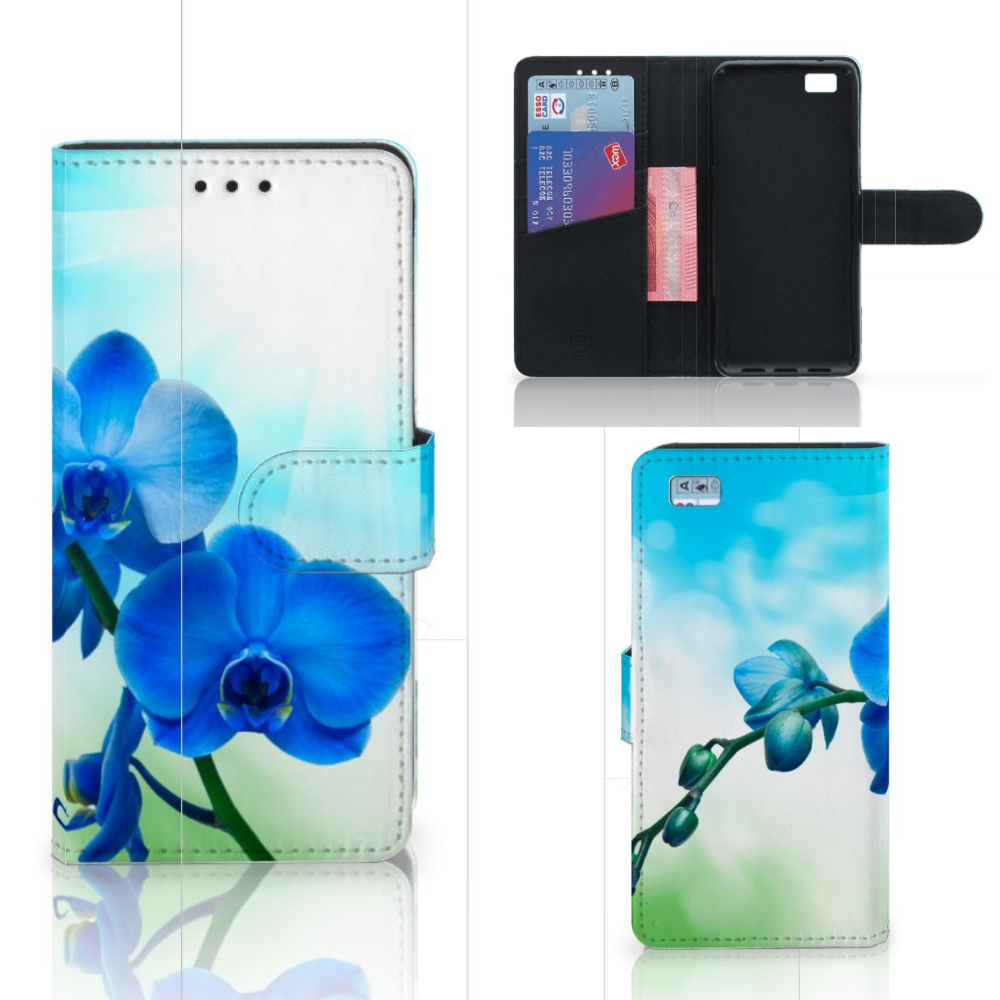 Huawei Ascend P8 Lite Hoesje Orchidee Blauw - Cadeau voor je Moeder