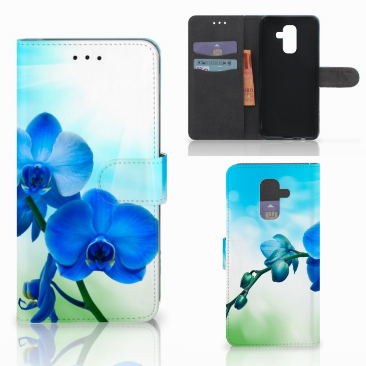 Samsung Galaxy A6 Plus 2018 Hoesje Orchidee Blauw - Cadeau voor je Moeder