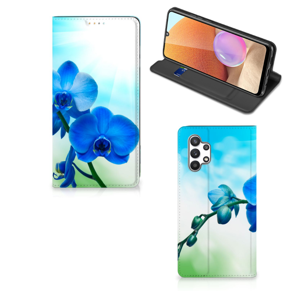 Samsung Galaxy A32 4G | A32 5G Enterprise Editie Smart Cover Orchidee Blauw - Cadeau voor je Moeder