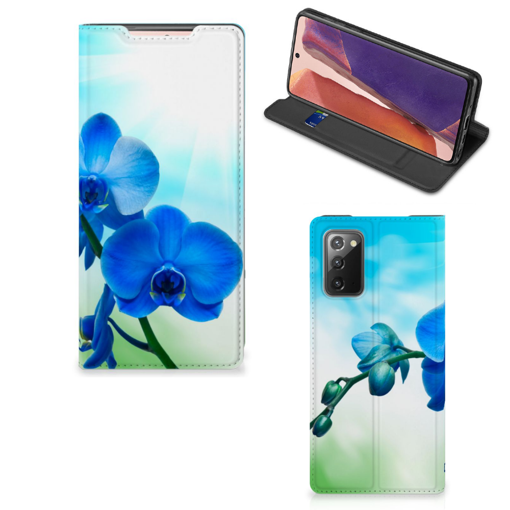 Samsung Galaxy Note20 Smart Cover Orchidee Blauw - Cadeau voor je Moeder