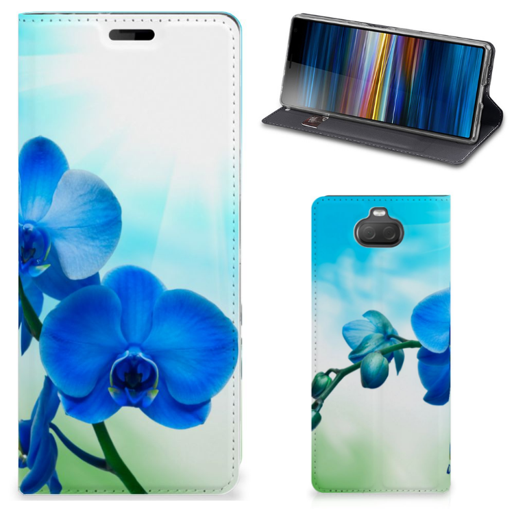 Sony Xperia 10 Smart Cover Orchidee Blauw - Cadeau voor je Moeder