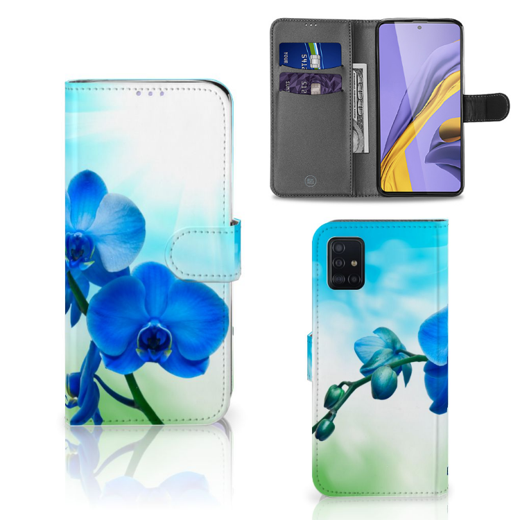 Samsung Galaxy A51 Hoesje Orchidee Blauw - Cadeau voor je Moeder