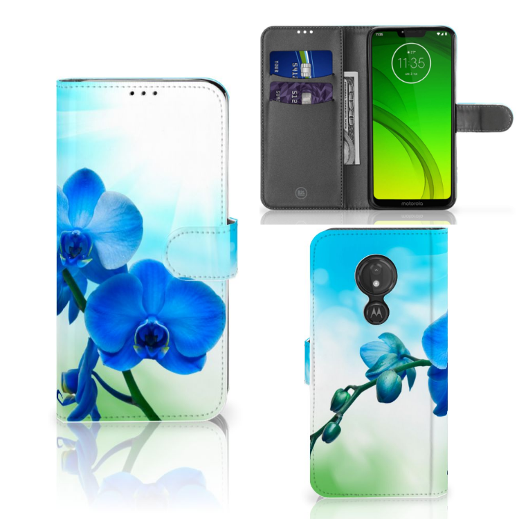 Motorola Moto G7 Power Hoesje Orchidee Blauw - Cadeau voor je Moeder