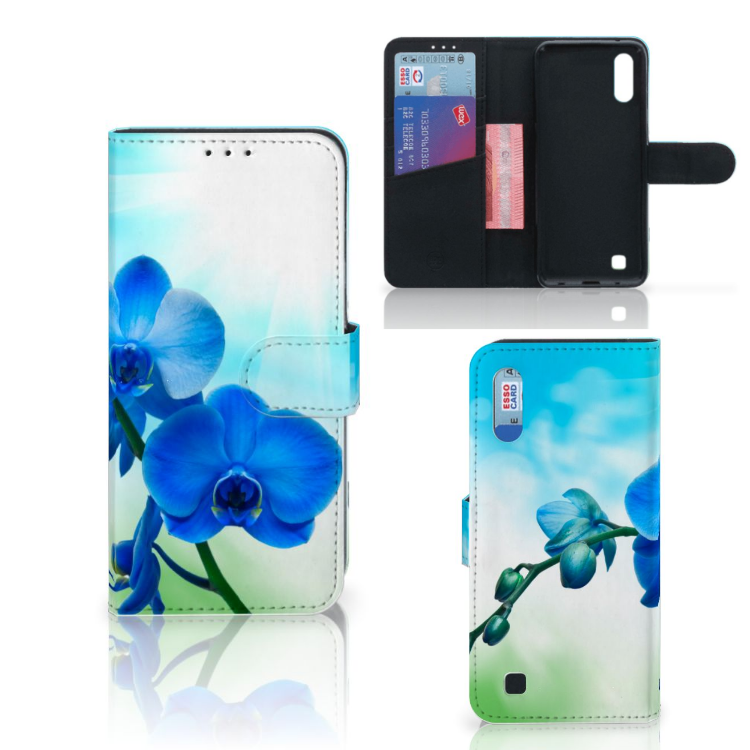 Samsung Galaxy M10 Hoesje Orchidee Blauw - Cadeau voor je Moeder