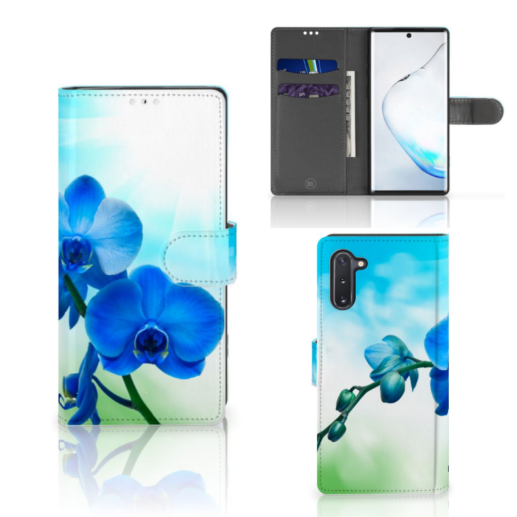 Samsung Galaxy Note 10 Hoesje Orchidee Blauw - Cadeau voor je Moeder