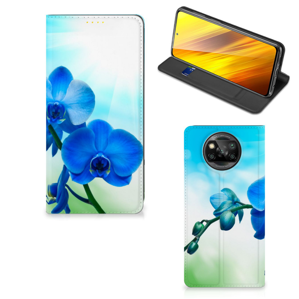 Xiaomi Poco X3 Pro | Poco X3 Smart Cover Orchidee Blauw - Cadeau voor je Moeder