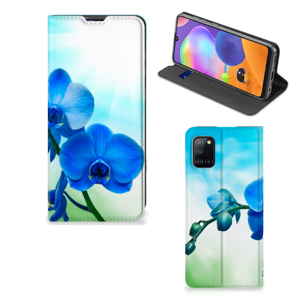 Samsung Galaxy A31 Smart Cover Orchidee Blauw - Cadeau voor je Moeder