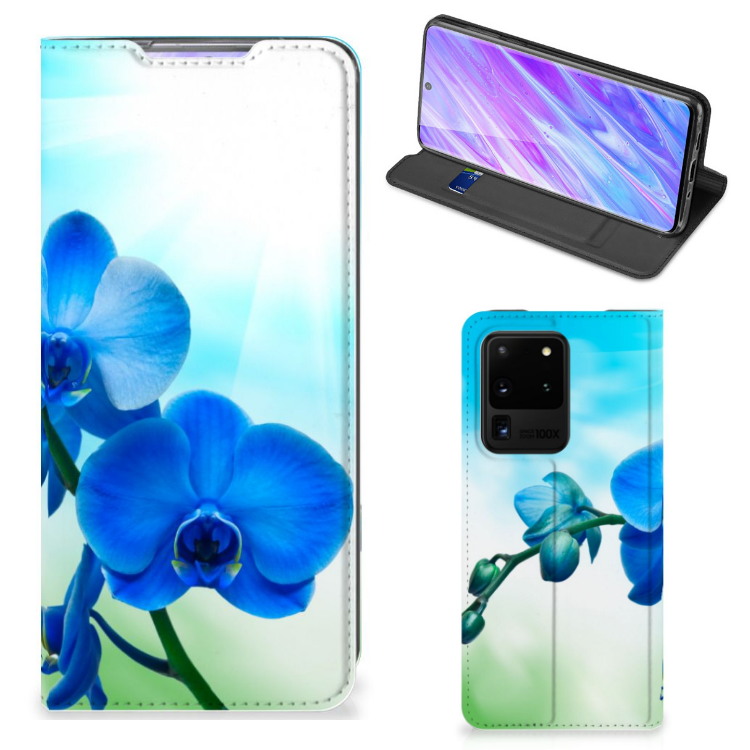 Samsung Galaxy S20 Ultra Smart Cover Orchidee Blauw - Cadeau voor je Moeder
