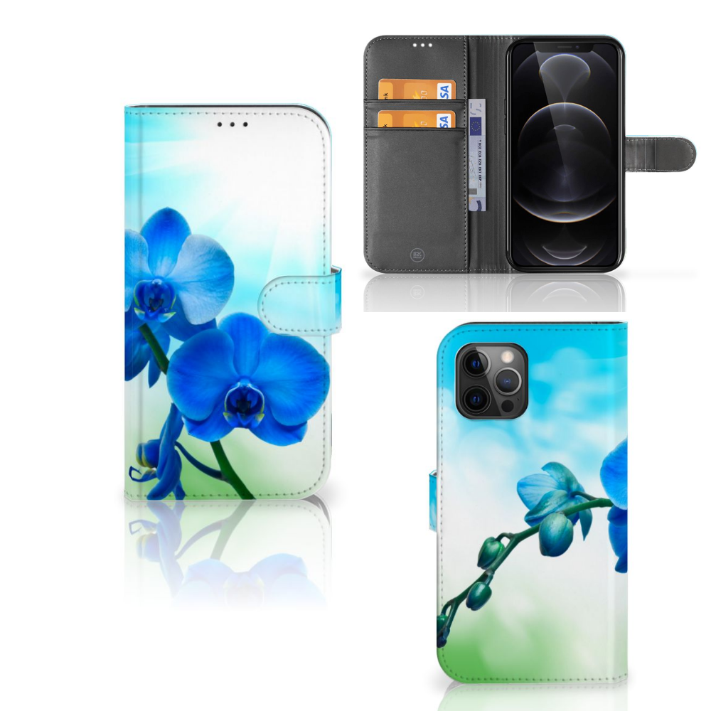 Apple iPhone 12 Pro Max Hoesje Orchidee Blauw - Cadeau voor je Moeder