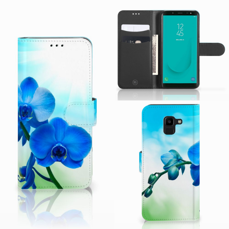 Samsung Galaxy J6 2018 Hoesje Orchidee Blauw - Cadeau voor je Moeder