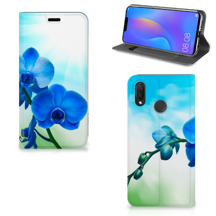 Huawei P Smart Plus Smart Cover Orchidee Blauw - Cadeau voor je Moeder