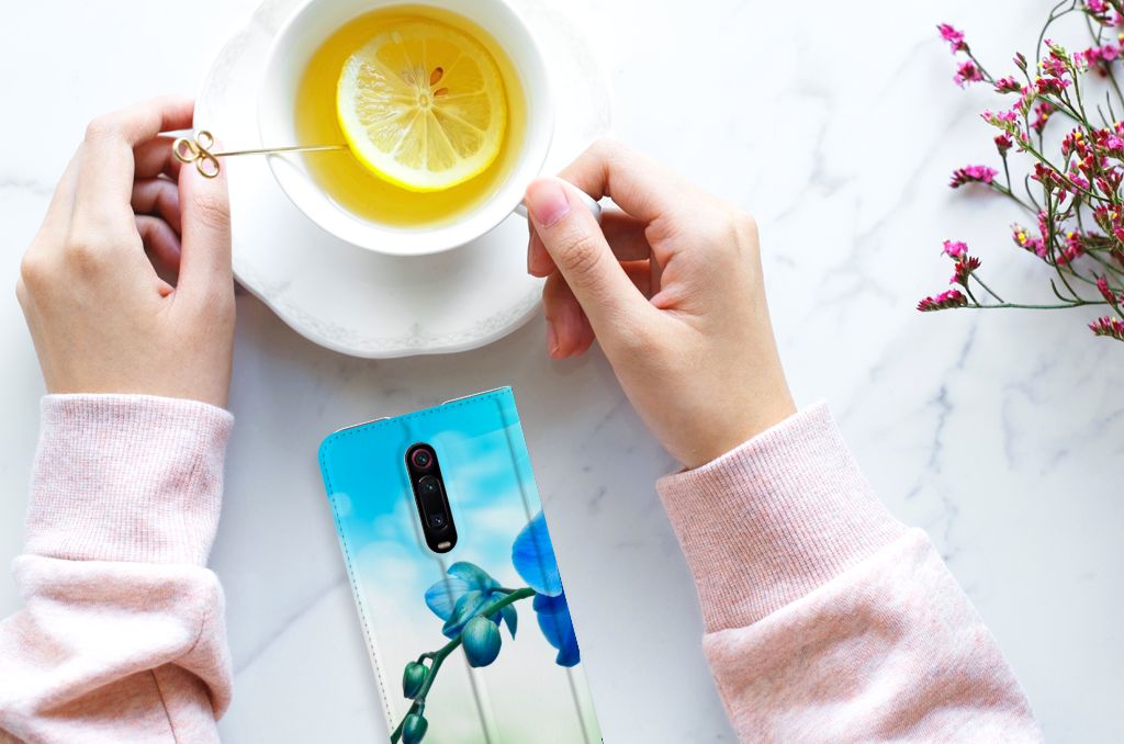 Xiaomi Redmi K20 Pro Smart Cover Orchidee Blauw - Cadeau voor je Moeder