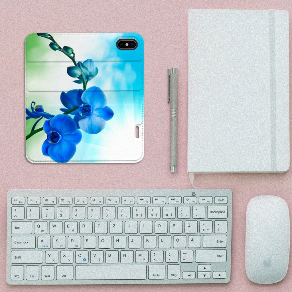 Apple iPhone X | Xs Smart Cover Orchidee Blauw - Cadeau voor je Moeder