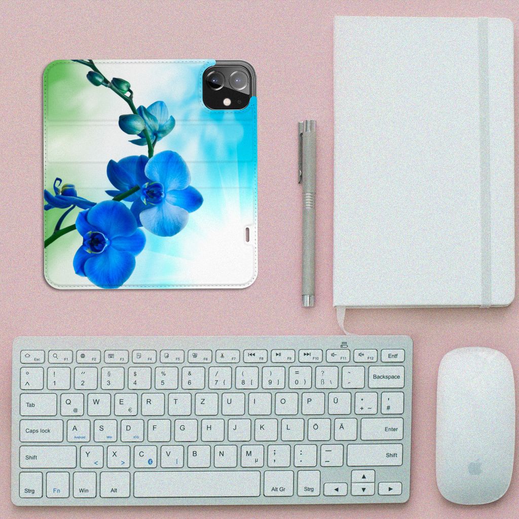 iPhone 12 | iPhone 12 Pro Smart Cover Orchidee Blauw - Cadeau voor je Moeder
