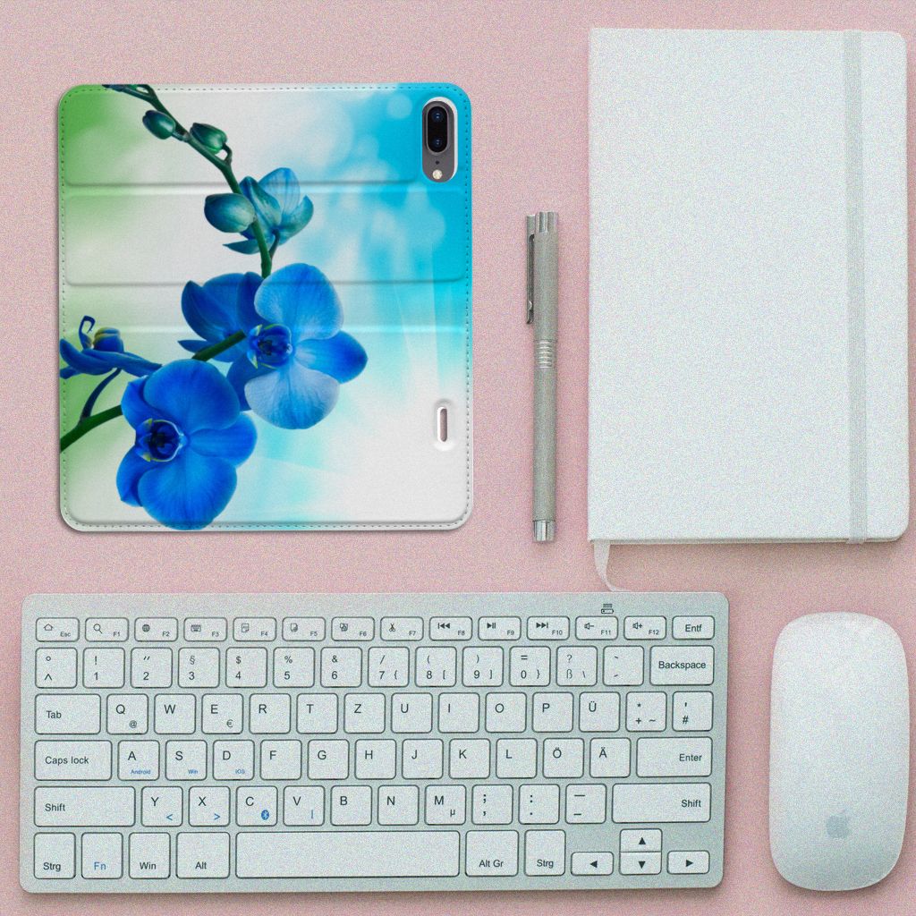 Apple iPhone 7 Plus | 8 Plus Smart Cover Orchidee Blauw - Cadeau voor je Moeder