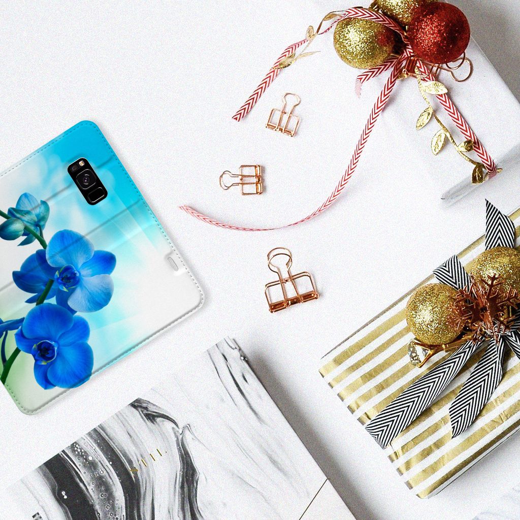 Samsung Galaxy S8 Smart Cover Orchidee Blauw - Cadeau voor je Moeder