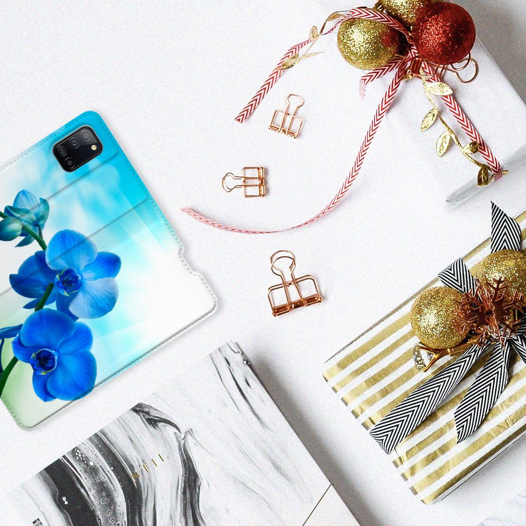 Samsung Galaxy A31 Smart Cover Orchidee Blauw - Cadeau voor je Moeder