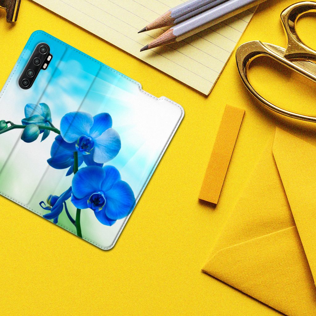 Xiaomi Mi Note 10 Lite Smart Cover Orchidee Blauw - Cadeau voor je Moeder