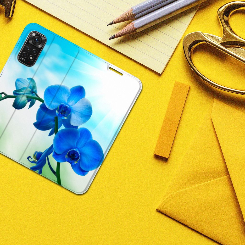 Xiaomi Redmi Note 11/11S Smart Cover Orchidee Blauw - Cadeau voor je Moeder