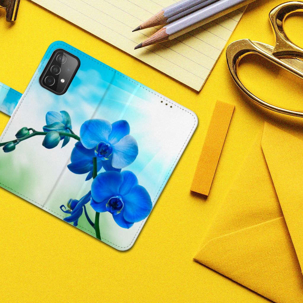 Samsung Galaxy A52 Hoesje Orchidee Blauw - Cadeau voor je Moeder