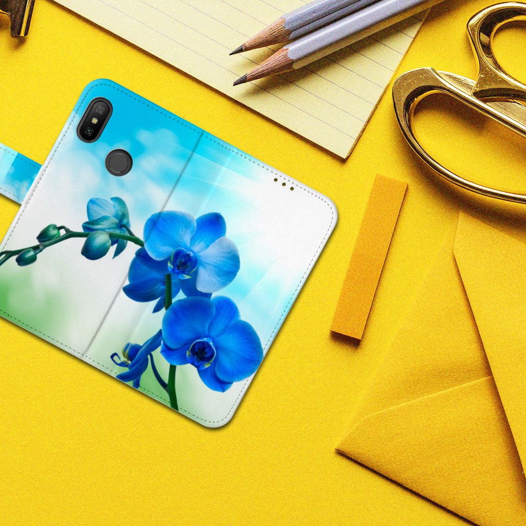 Xiaomi Mi A2 Lite Hoesje Orchidee Blauw - Cadeau voor je Moeder