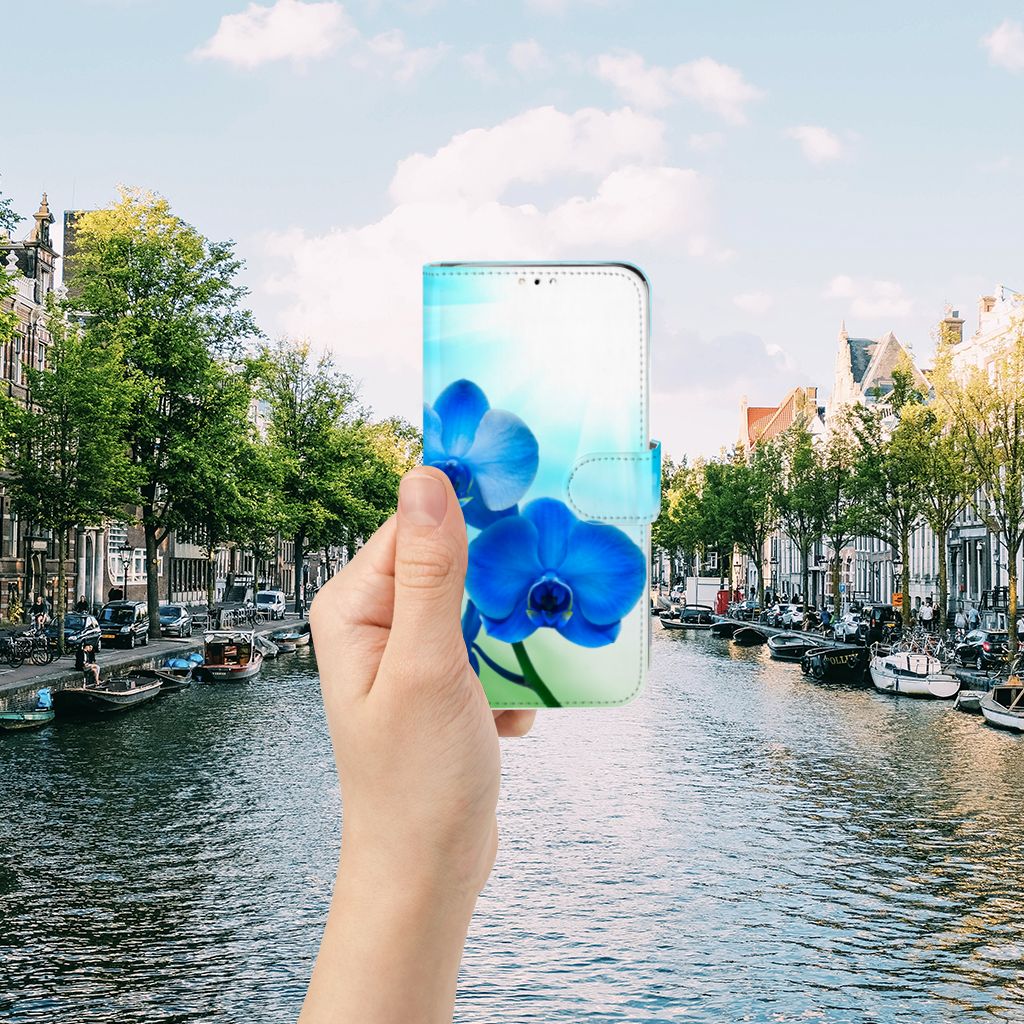 Huawei Y6 (2019) Hoesje Orchidee Blauw - Cadeau voor je Moeder