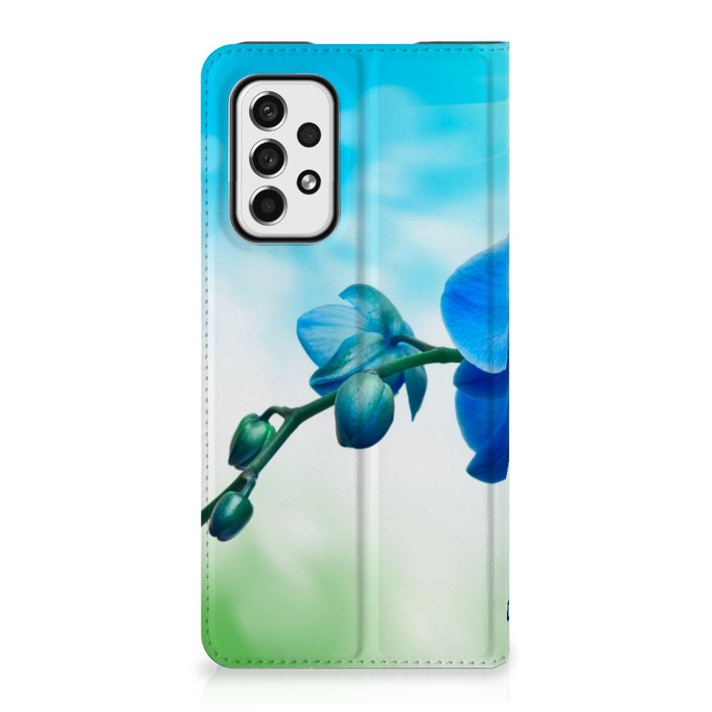 Samsung Galaxy A73 Smart Cover Orchidee Blauw - Cadeau voor je Moeder