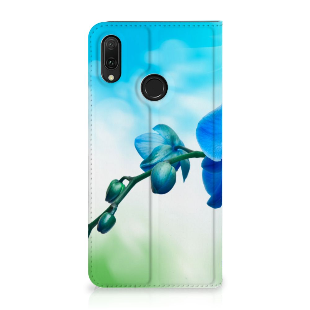 Huawei Y7 hoesje Y7 Pro (2019) Smart Cover Orchidee Blauw - Cadeau voor je Moeder