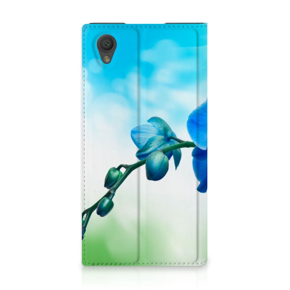 Sony Xperia L1 Smart Cover Orchidee Blauw - Cadeau voor je Moeder