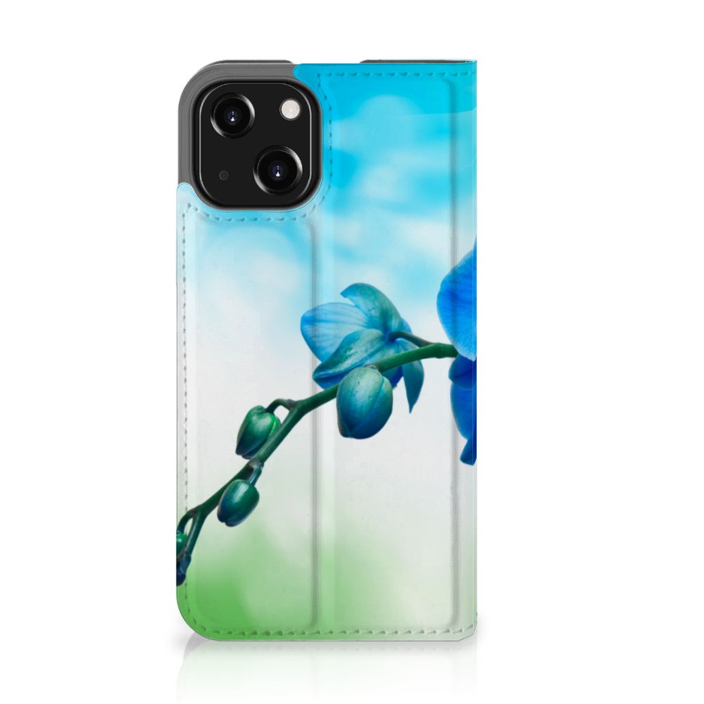 iPhone 13 Mini Smart Cover Orchidee Blauw - Cadeau voor je Moeder