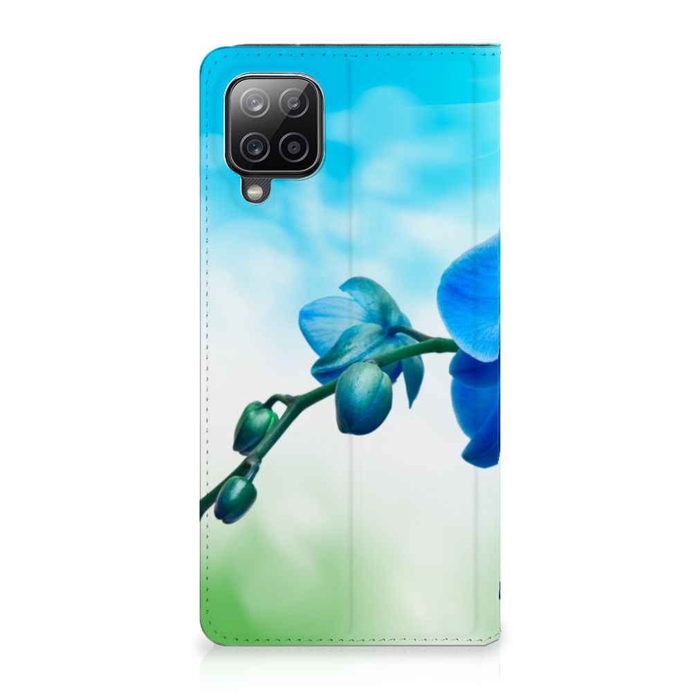 Samsung Galaxy A12 Smart Cover Orchidee Blauw - Cadeau voor je Moeder