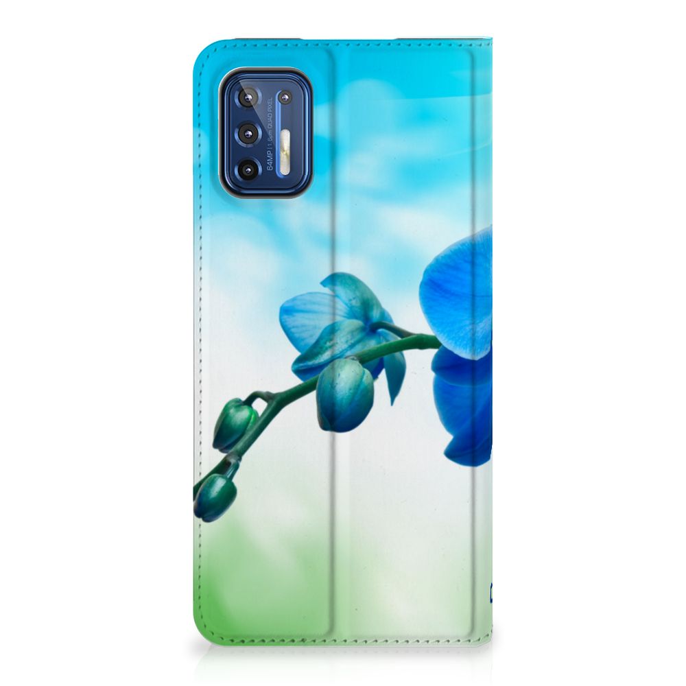 Motorola Moto G9 Plus Smart Cover Orchidee Blauw - Cadeau voor je Moeder
