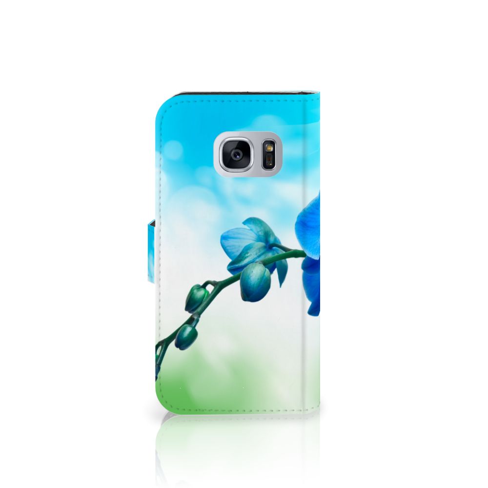 Samsung Galaxy S7 Hoesje Orchidee Blauw - Cadeau voor je Moeder